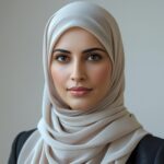 photo of full face of arabic woman looks real , for formal use (2)